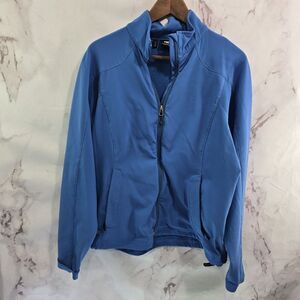 Outdoor Research Jacket Womens Large Blue Zip Softshell Windstopper Gore Wind